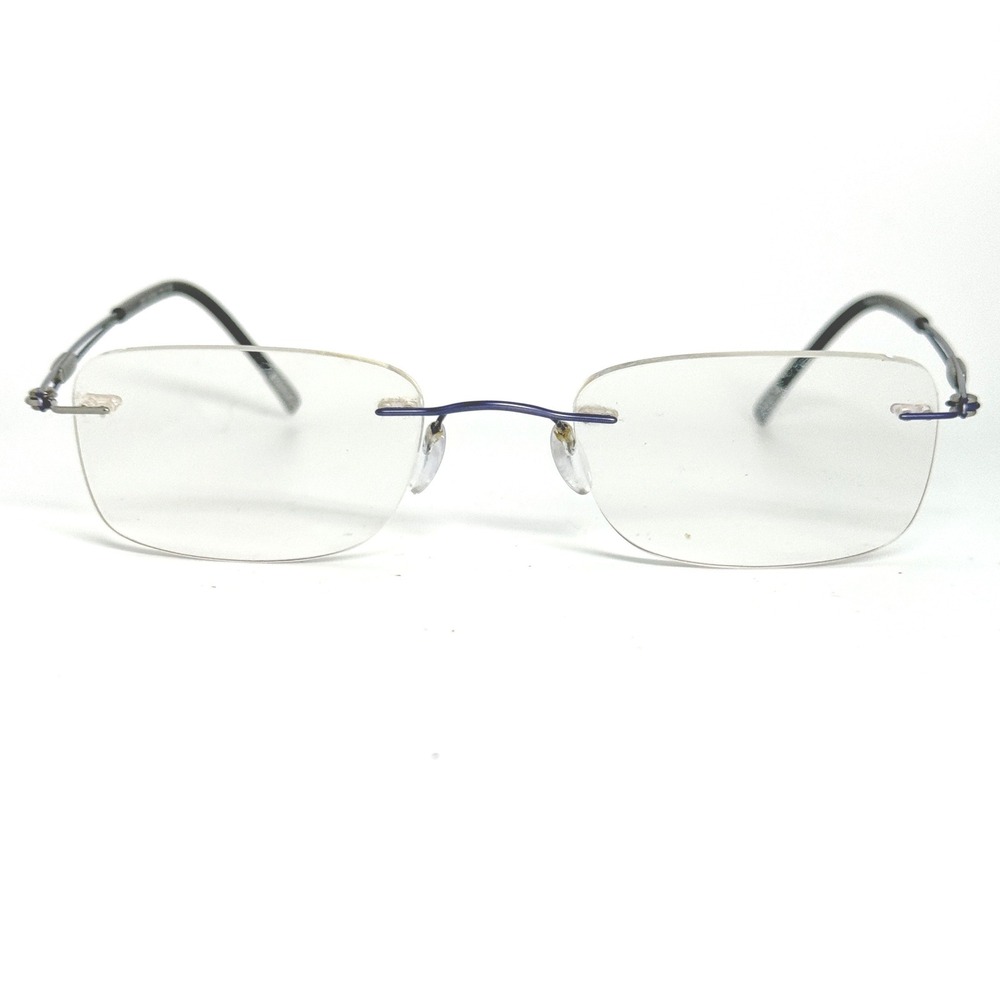 Silhouette Rimless Eyeglasses Blue Silver Frame 5227 40 6057‎ 140 22098